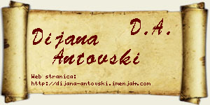 Dijana Antovski vizit kartica